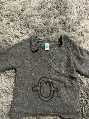 Pull gilet gris