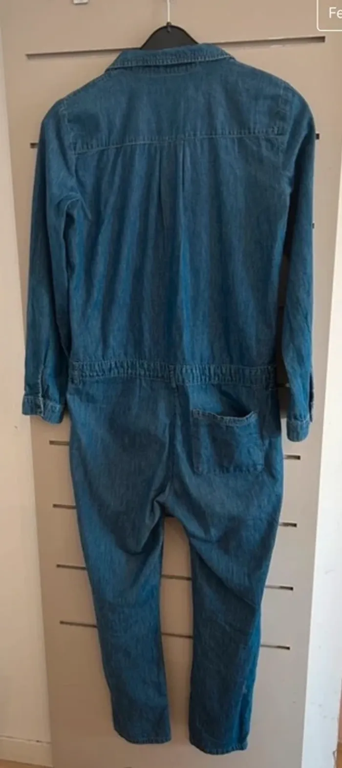 Monoprix, combinaison en jean bleu denim taille 36 - photo numéro 3