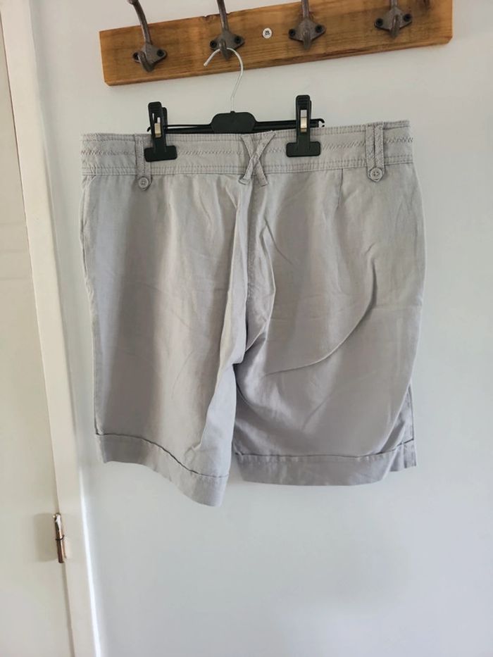 Cache cache short lin coton gris taille 40 - photo numéro 4