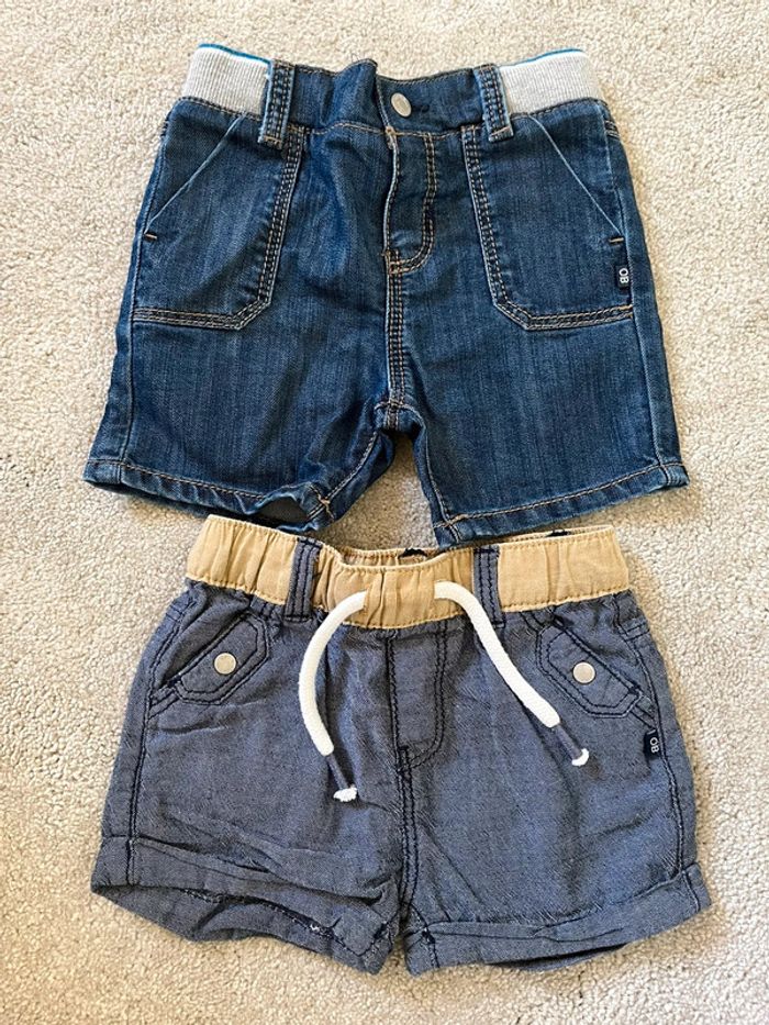 Lot de 2 short jean bébé garçon 6 mois obaibi