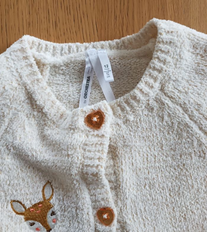 Gilet Orchestra effet pilou pilou crème 12 mois fille - photo numéro 5