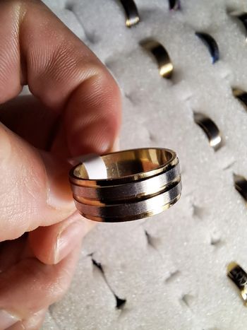 Bague acier inoxydable dorées