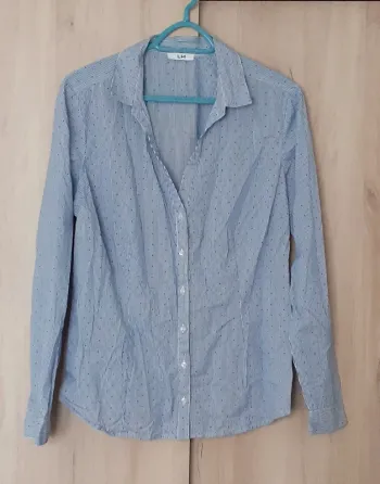 Chemisier blanc rayures bleues