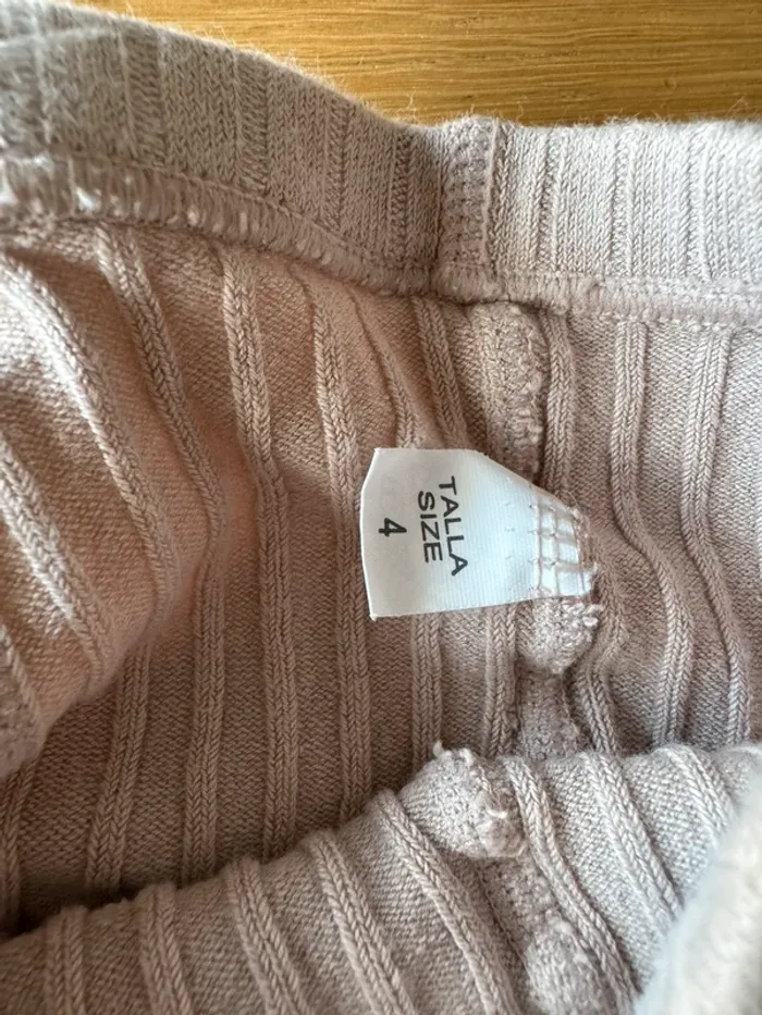 Lot de 3 paires de collants beige/jaune moutarde/rouge bordeaux côtelés - Taille 4 (pour du 4/5 Ans) - photo numéro 6