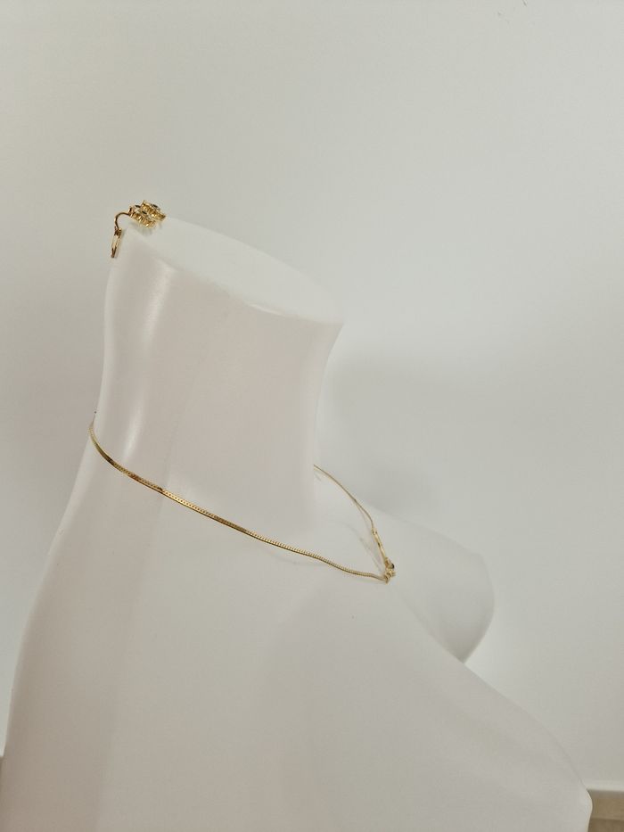 Parure dorée vintage avec collier et ses boucles d'oreilles - photo numéro 4