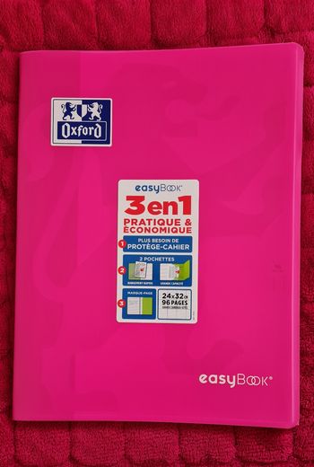 Grand Cahier EasyBook Oxford  3 en 1 Grands Carreaux
