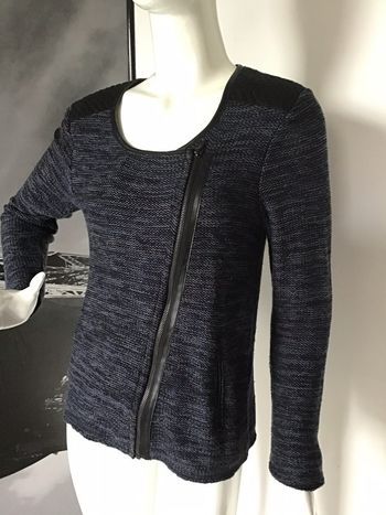 Veste en lainage acrylique fermeture asymétrique