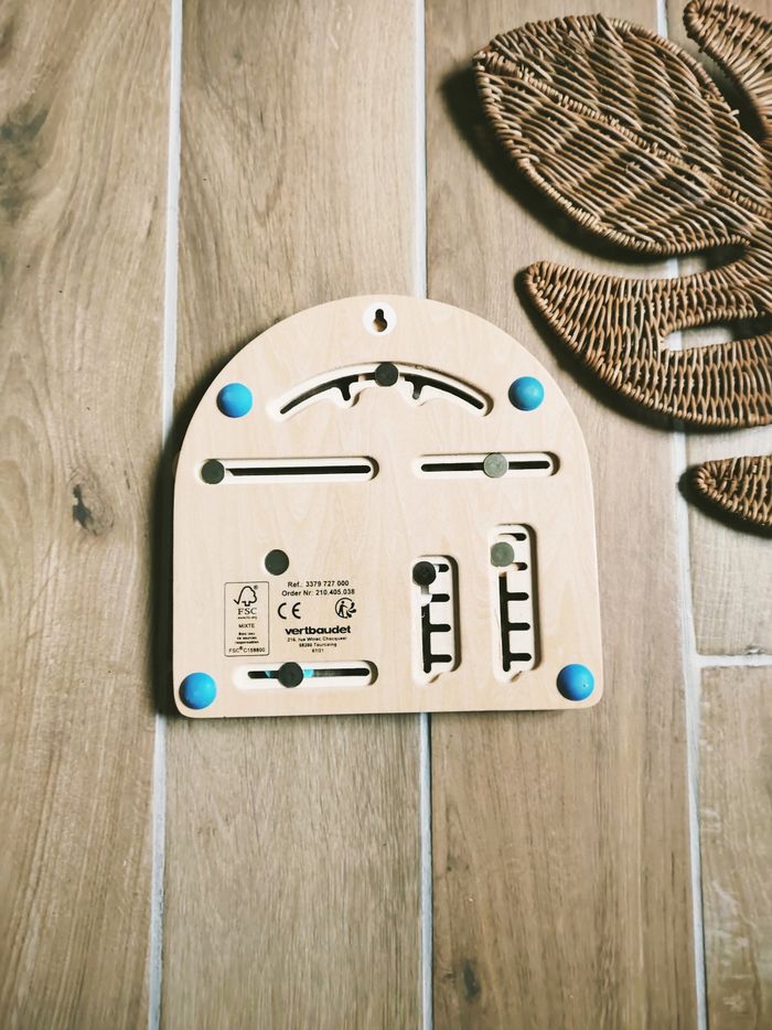 🌞Planche /panneau multi activités calendrier perpetuel Météo et temps en bois Vertbaudet - photo numéro 4