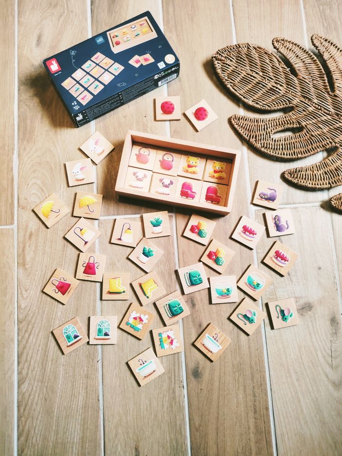 🐶Coffret en bois jeu de Mémorisation marque Janod