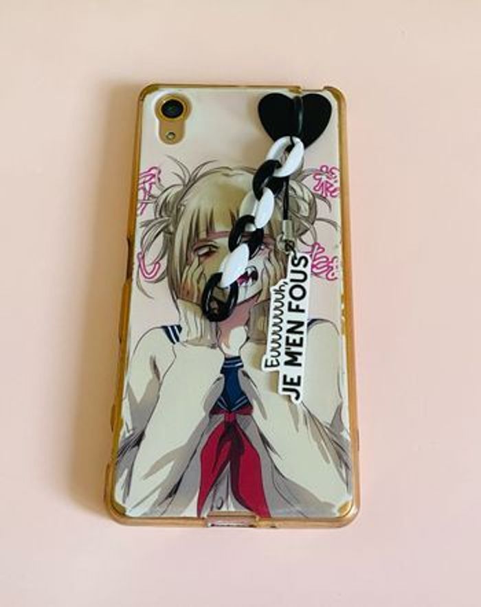 Attache Strap Phone Coeur noir et blanc - photo numéro 2