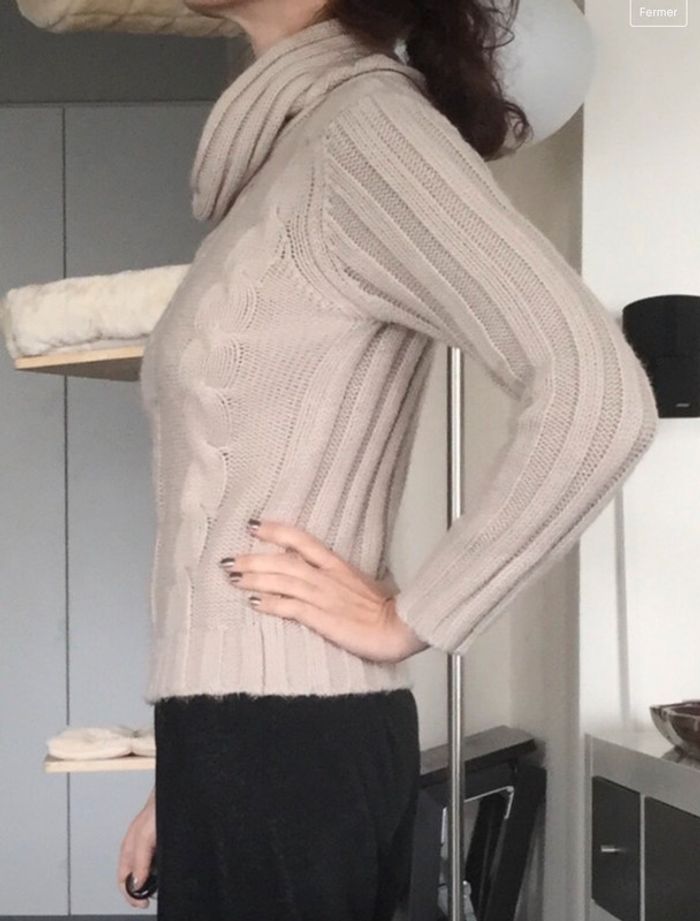 Pull gris beige col roulé H&M taille XS / 34 comme neuf - photo numéro 12