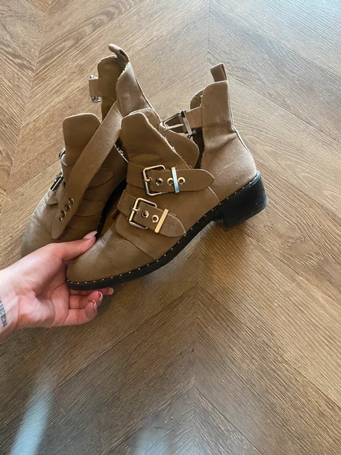 Bottines effet daim