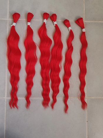 6 pcs: Extensions de Cheveux rouge 6- Tissage Polyvalent