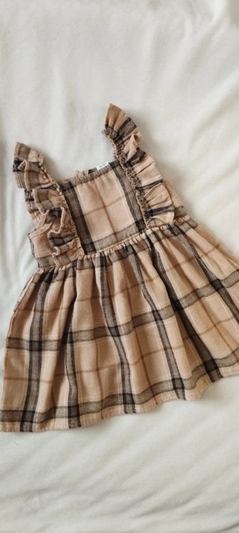 Robe beige rayée 12-18 MOIS