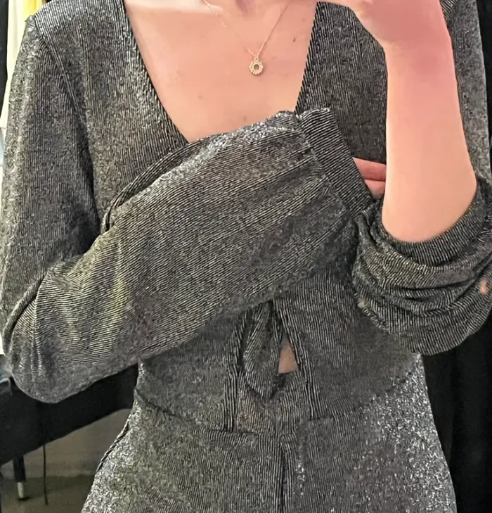 Combi-short à paillettes argentées - photo numéro 3