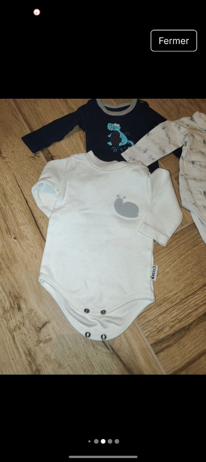 Lot 7 body bodies manches longues dont croisés. Escargot dragon chaton famille animaux - photo numéro 6