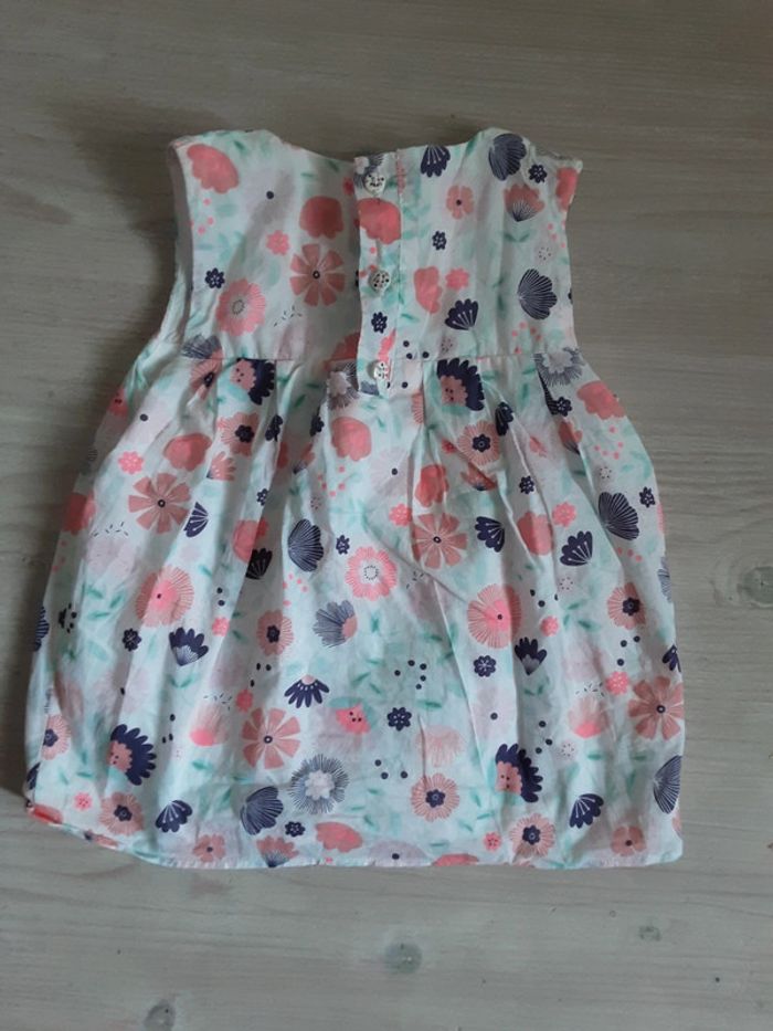 Chemise sans manches fleurs coton T. 3 ans - photo numéro 2