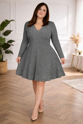 Robe de soirée scintillante étincelle pailleté argenté Femme taille 54 marque Boohoo 💍 