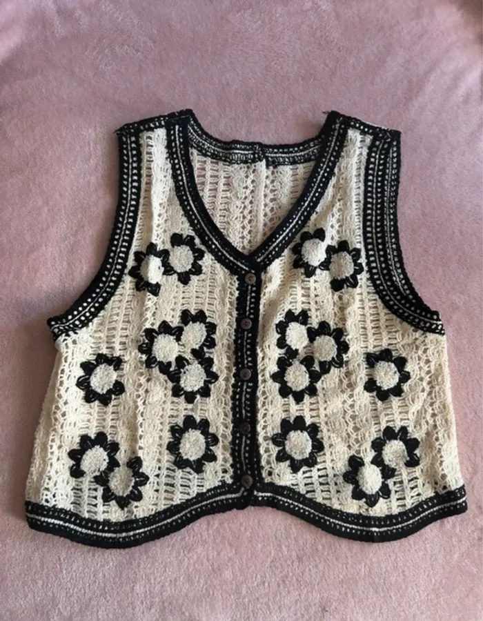 Haut gilet crochet vintage - photo numéro 2
