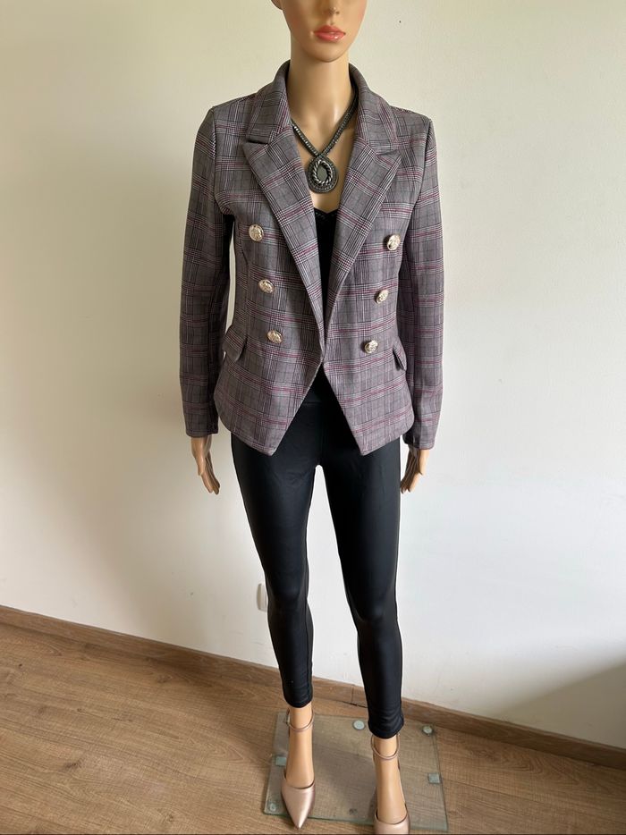 Blazer à carreaux In Vogue taille S jamais porté - photo numéro 3