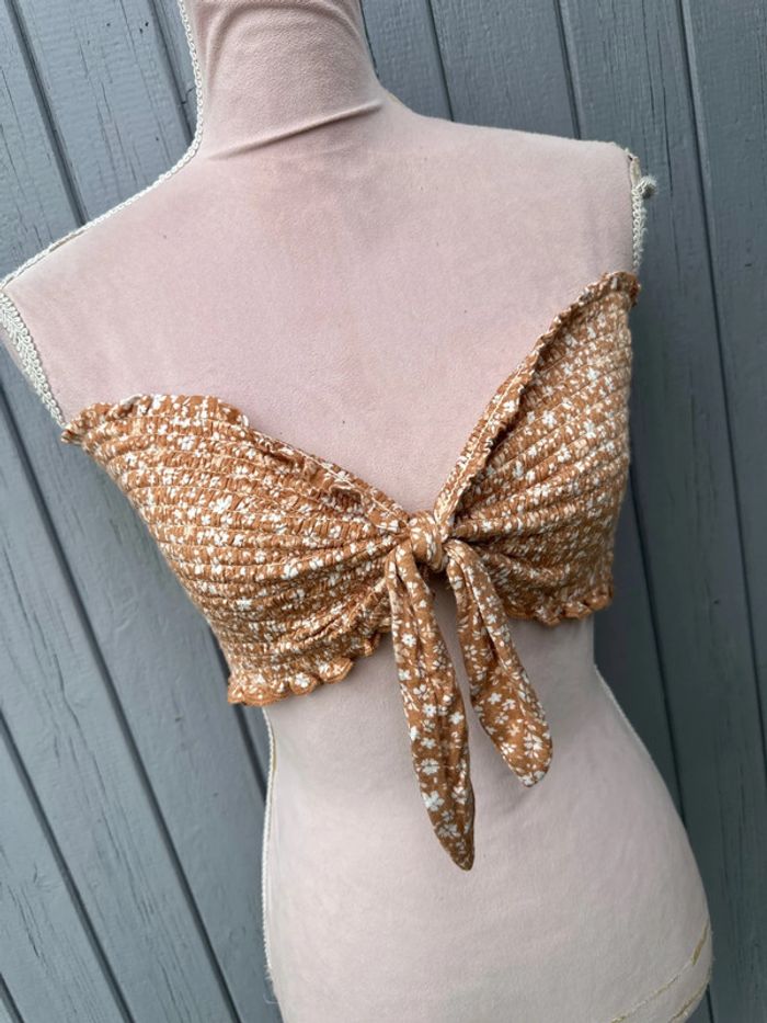 Bandeau court décolleté fleuri été - photo numéro 2