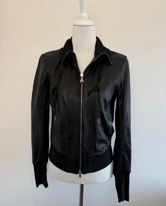 Veste en cuir Patrizia Pepe femme noire taille 40 fr, 44 italien - photo numéro 6