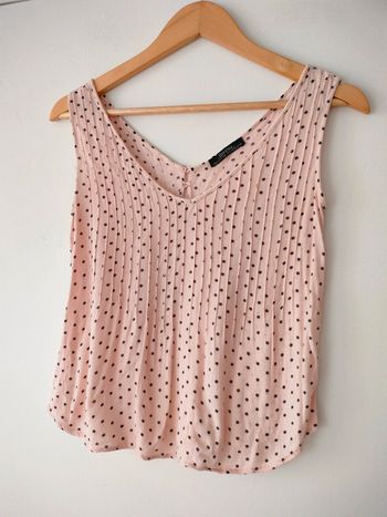 Top rose pois noir Bershka XS