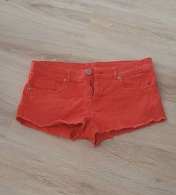 Mini short en jean rouge corail Denim & Co