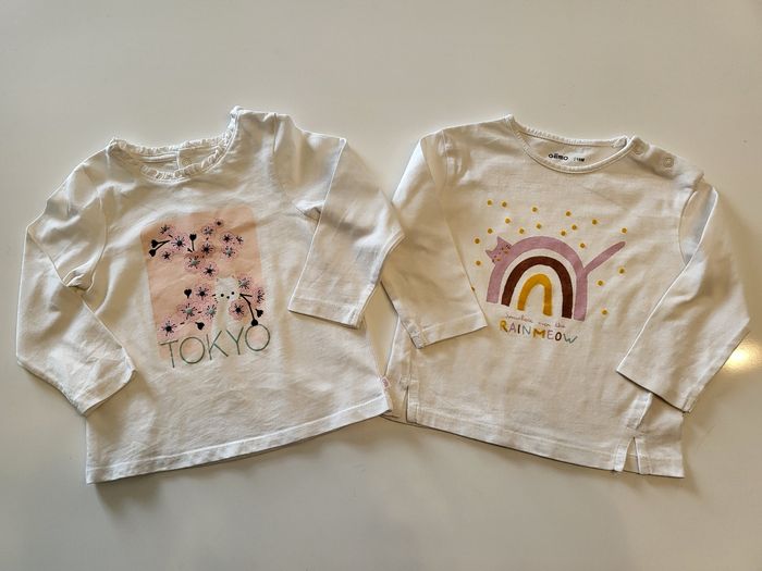 Lot 2 tee-shirts manches longues 18 mois