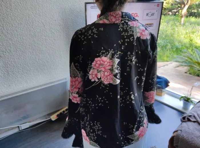 Chemise vintage Fleurie manche papillon taille 42 - photo numéro 7