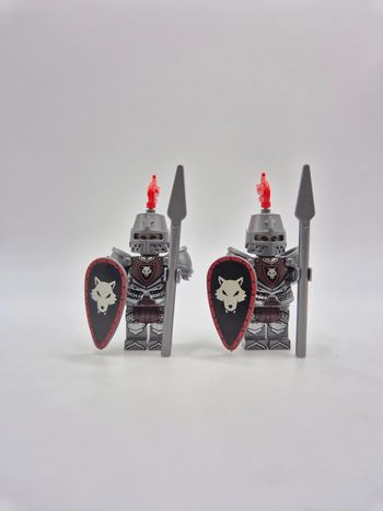 Figurines type lego 2 soldats chevaliers Du Loup
