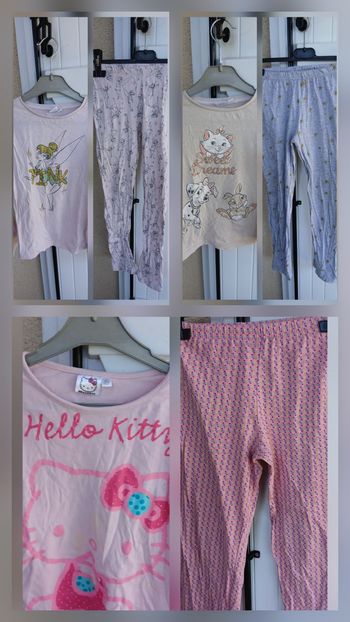 Lot de 3 pyjamas fins filles taille 7/8 ans défauts