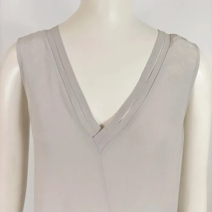 Robe midi asymétrique AllSaints gris clair - Col V - Taille S - A661 - photo numéro 2