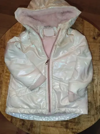 Manteau rose paillettes 3ans