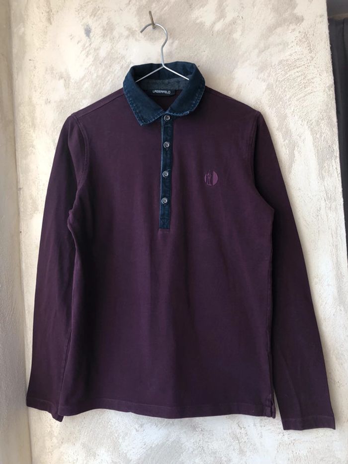 Polo manches longues bordeaux Lagerfeld S - photo numéro 2