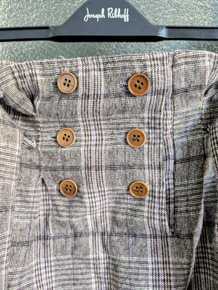 Jupe etam en laine à carreaux écolière marron gris violet taille 38 - photo numéro 4