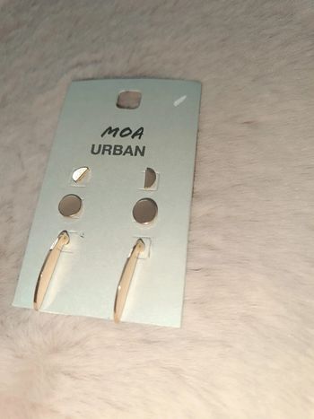 Lot boucle d'oreille dorée-cyclindrique-Moa
