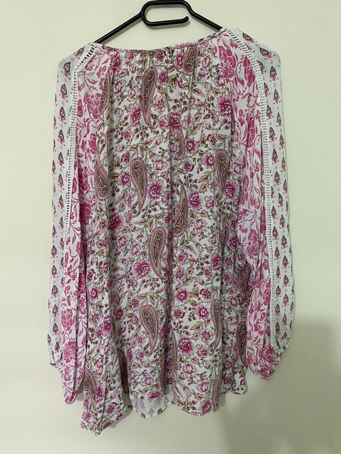 Blouse blanche et rose MS Mode taille 48 - photo numéro 5