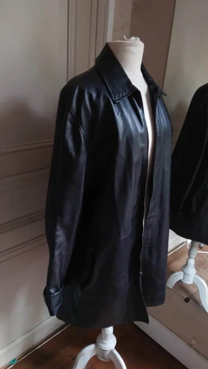 Manteau en cuir mi-long DKNY – T.38 - photo numéro 2