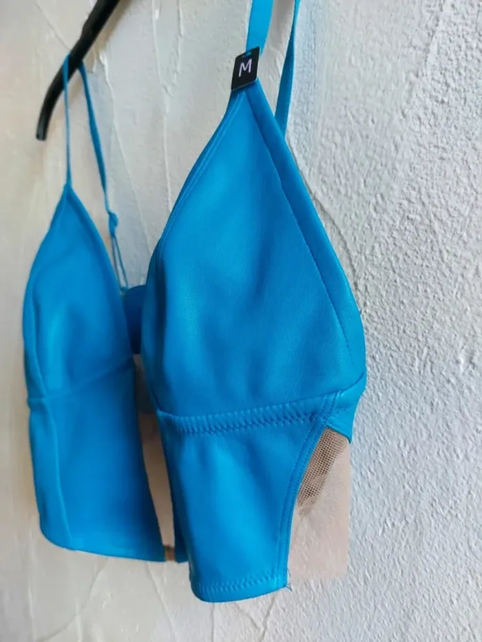 Top brassière bleu taille M - photo numéro 4