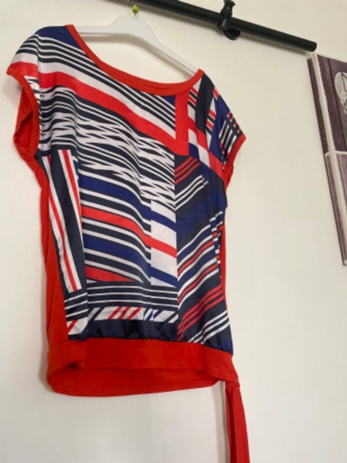 Blouse bimatiere bicolore