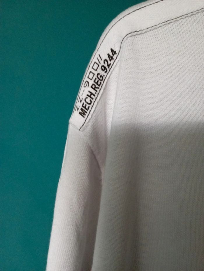 Pull homme été en maille fine coton blanc - photo numéro 3