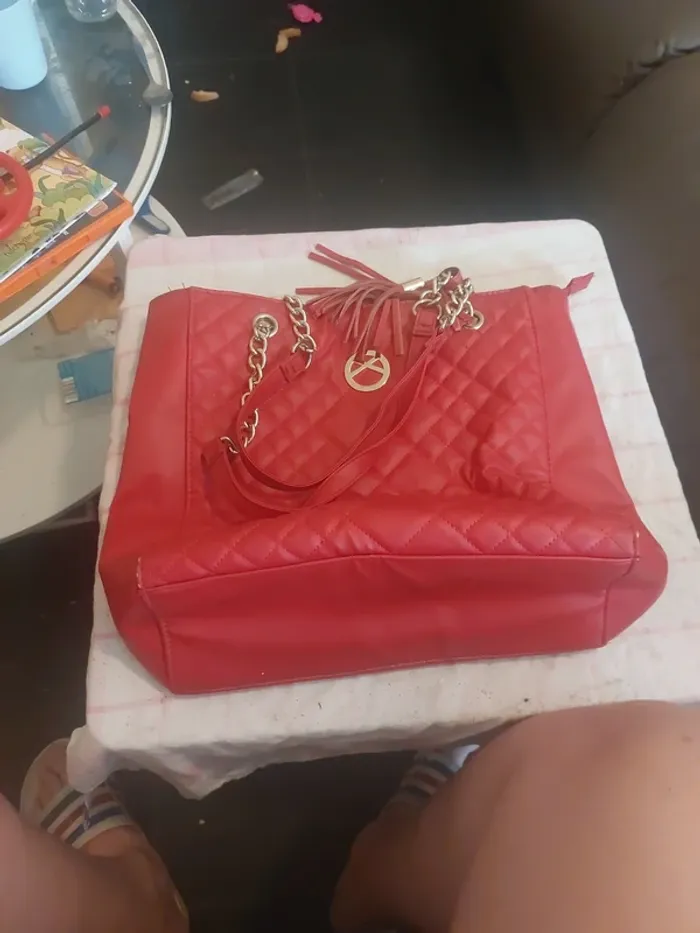 Grand sac à main rouge - photo numéro 2