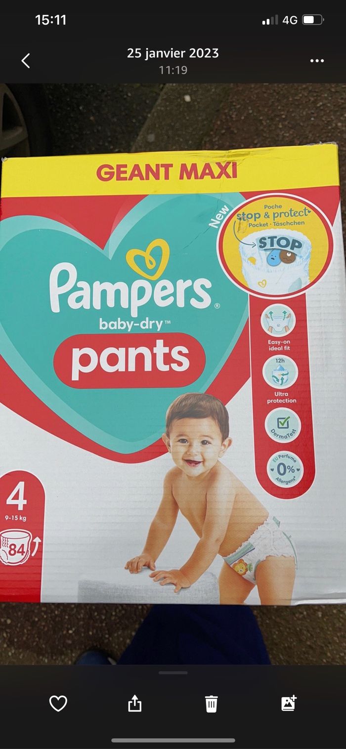 Couches Pampers  pants taille 4