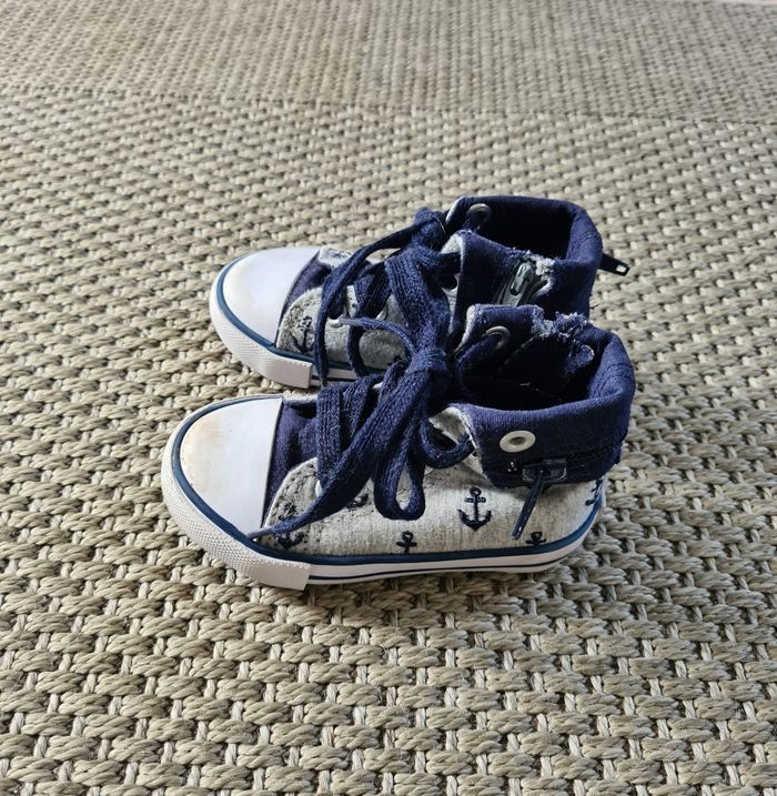 Baskets tennis en tissu marin - T21 - photo numéro 3