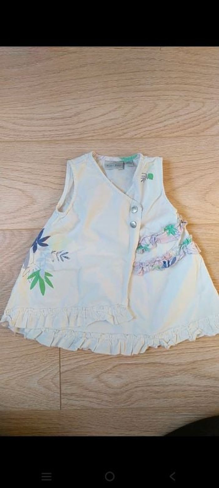 Robe blanche été 3 mois fleurs