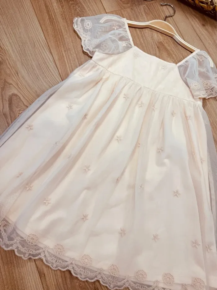Taille 8 ans Robe cérémonie fille Kiabi pêche abricot * tulle fleurs * 🌷 - photo numéro 4