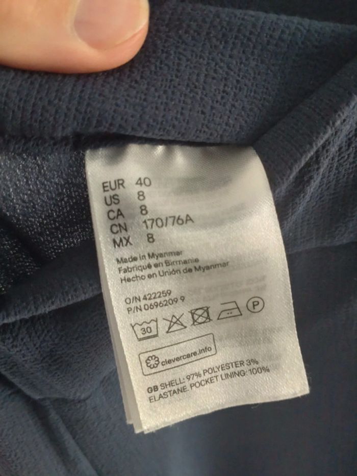 Pantalon fluide large bleu marine femme taille 40 + donne un t-shirt bleu "Dream" - photo numéro 5