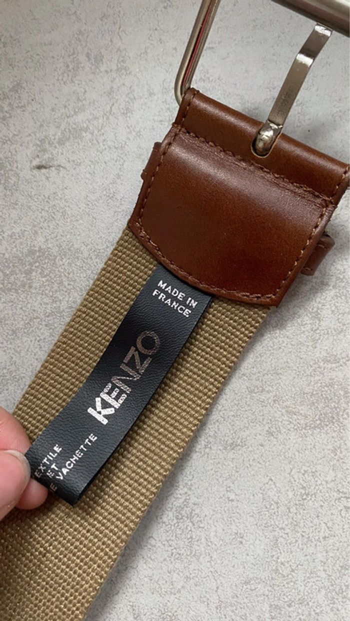 Ceinture en cuir et tissu marron beige Kenzo - photo numéro 2