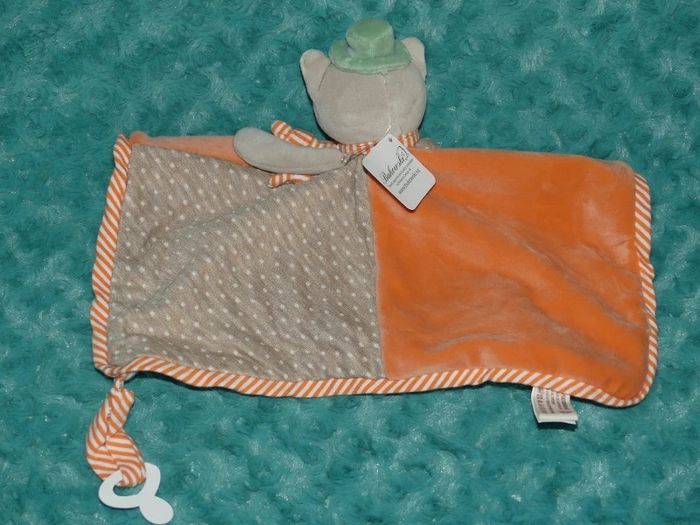 Doudou plat chat Rémi Bukowski beige orange 😺Neuf - photo numéro 3
